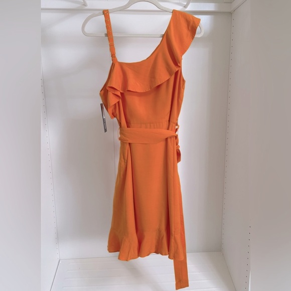 Karl Lagerfeld Orange Asymmetrical One-Shoulder Dress - Picture 4 of 5